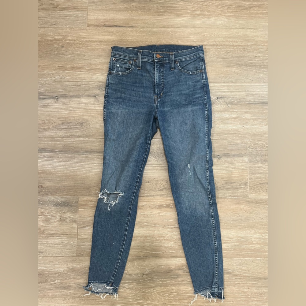 Madewell jeans, skinny, distressed, size 28